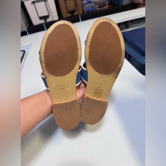 Jack Rogers Blue and White Women's Sandals Size 8 - Picture 4 of 4